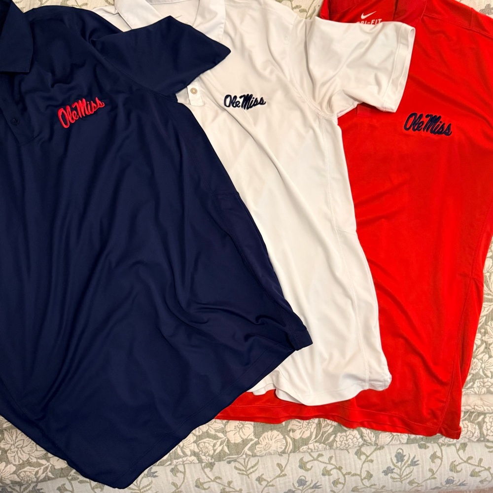 Ole Miss Polo Shirt Set - Navy, White, Red